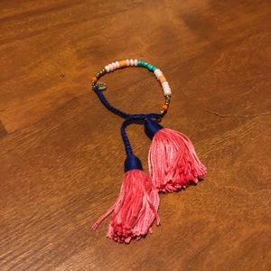 Plunder beaded bracelet with tassels